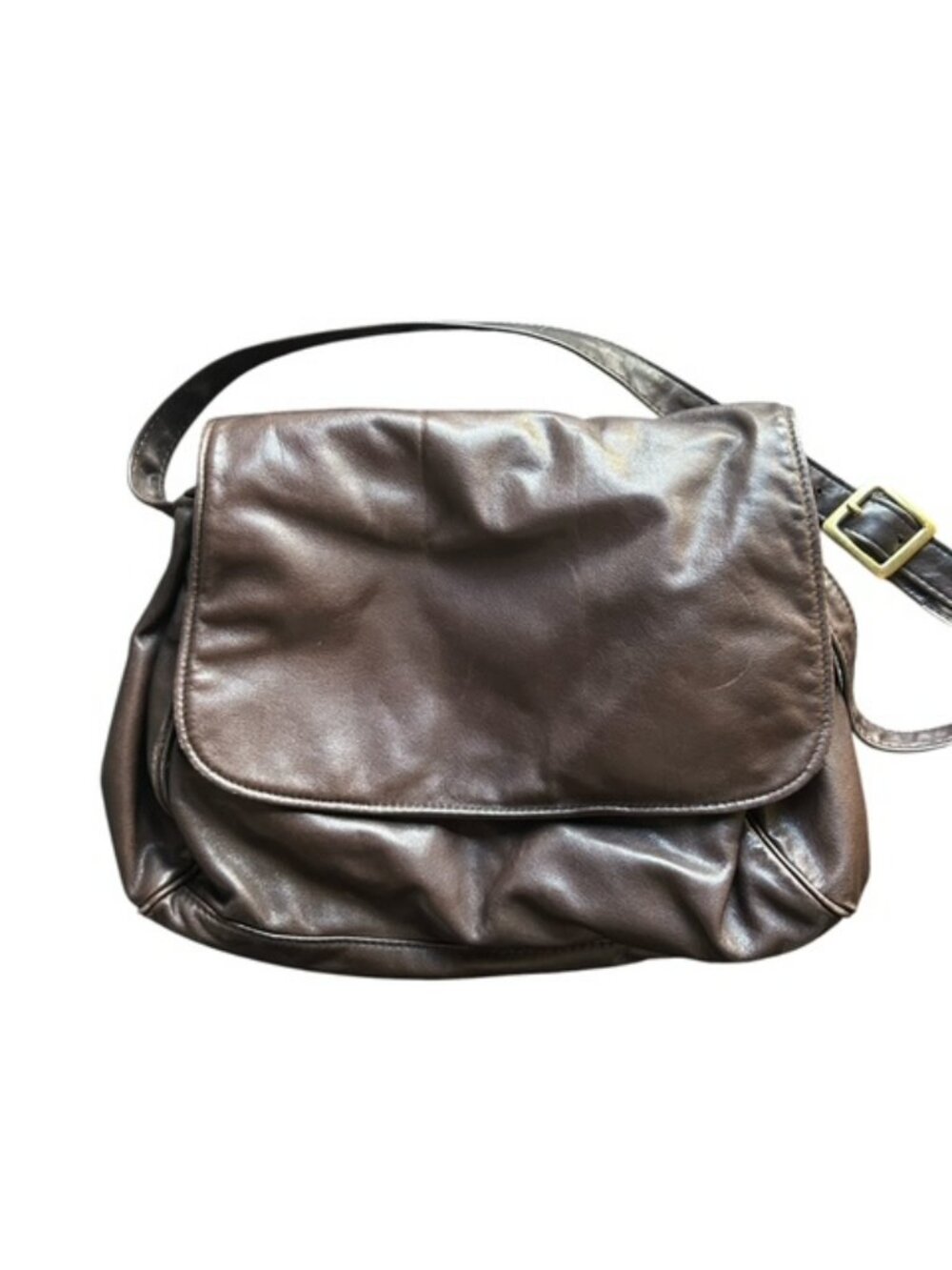 Victoria Leather Co Brown Soft Leather Shoulder Bag Purse Multi Compartment